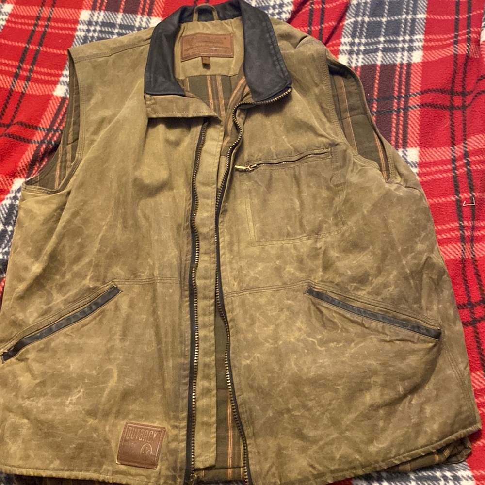 Light Olive colored Outback Trading Comp. Large Vest
